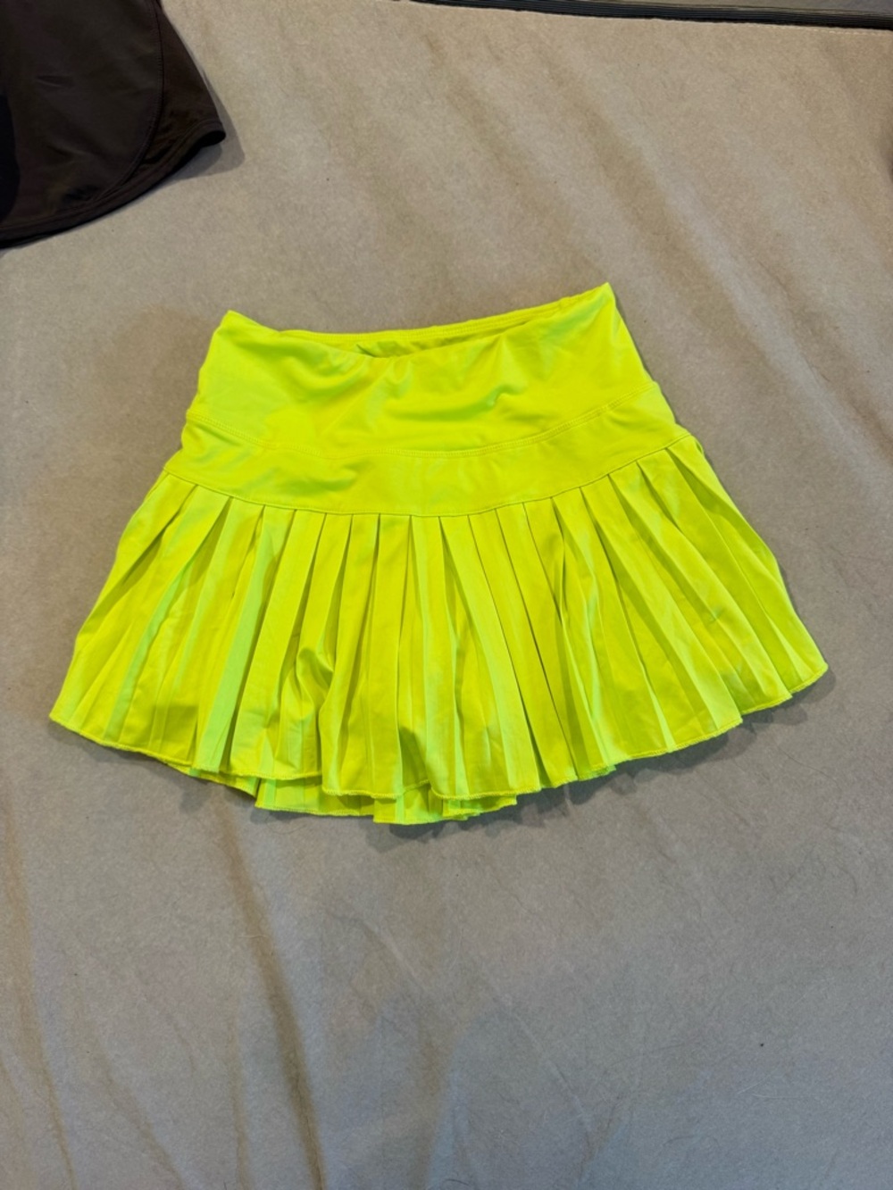 Neon Yellow Pleated Women's Skirt